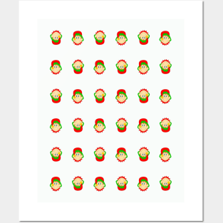 CUTE Elf Christmas Gift Pattern Posters and Art